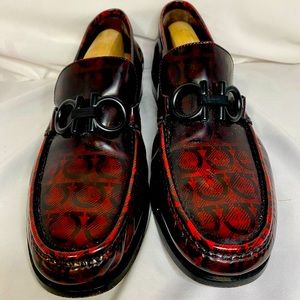 Salvatore Ferragamo rolo logo leather loafers men’s size 10EE